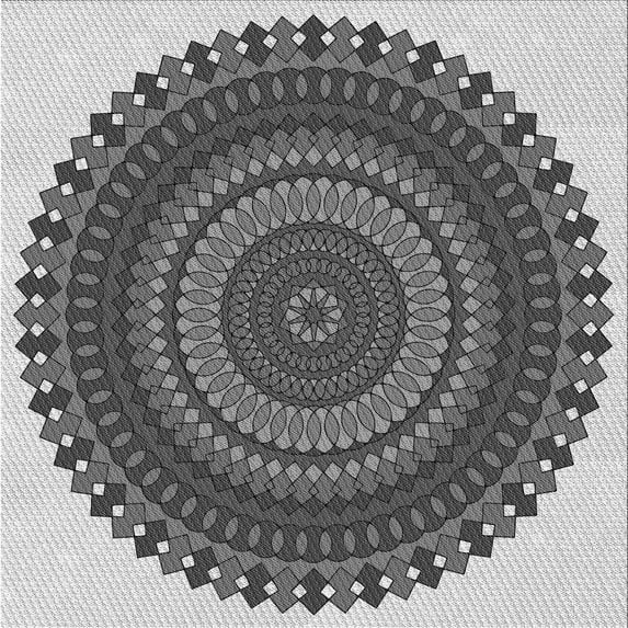 Ahgly Company Indoor Square Patterned Silver Gray Area Rugs, 7' Square