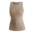 thumbnail image 4 of Fshinging Womens Tops Dressy Camisole Solid Tank Tops Basic Layer Shirts Slim Sport Yoga With Chest Padded Outfits, 4 of 6