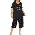 thumbnail image 2 of Langwyqu Plus Size Women Spring Summer 2 Piece Set Loungewear Sleepwear Female Casual Cotton Homewear Sport Suit, 2 of 5