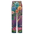 thumbnail image 5 of Exotic Floral Jungle Bloom Winter Female Pants Flannel High Waist Women Pants Lady Warm Straight Leg Plush Trousers, 5 of 7