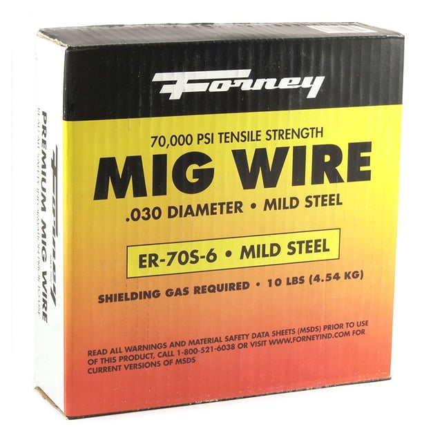 Bobina de alambre Forney 42286 MIG de acero dulce ER70S-6 de 4,5 kg