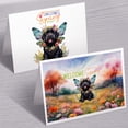 thumbnail image 3 of Welcome Spring Fairy Portuguese Water Dog in Flower Meadow 7x5in Folded Greeting Card PWD Portie Fishing Dog Lover Single Note Card with Envelope - 13002, 3 of 5