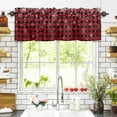 thumbnail image 3 of Christmas Snowflake Valances for Windows Black and Red Buffalo Plaid Rod Pocket Curtain Valance Window Treatment Short Curtains for Kitchen Living Room, 42"x12", 3 of 5