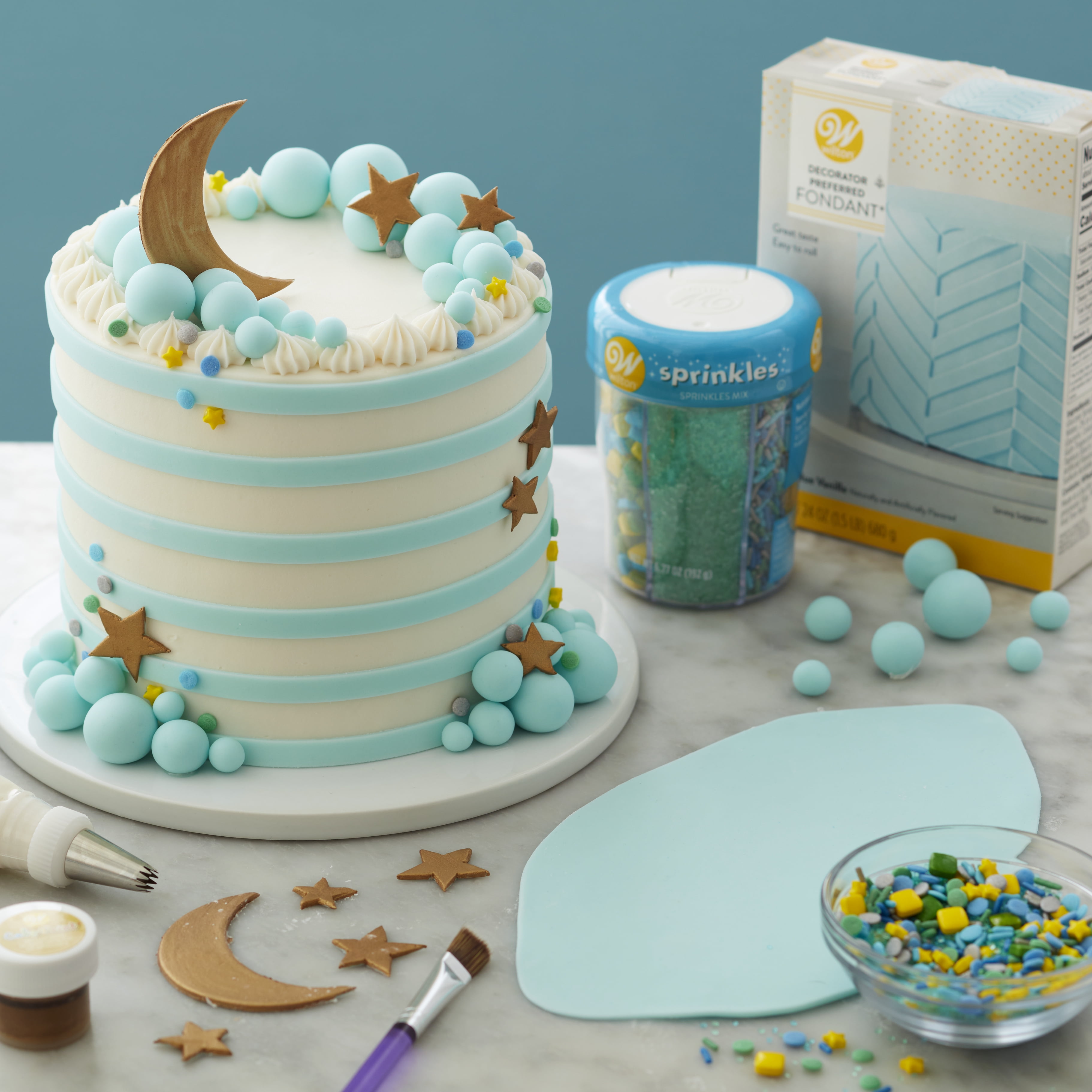 Wilton Blue, Yellow and Teal 6-Cell Sprinkle Mix, 6.77 oz.