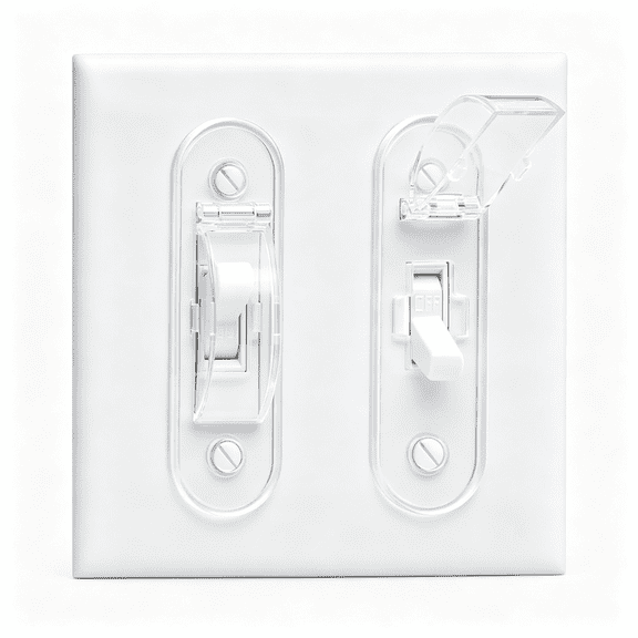 GJX Wall Switch Guard, Childproof Light Switch Cover Guard | Toggle Style | Light Switch Protection | Lock Toggle Switch in on Or Off Position | 1 Pack, Clear