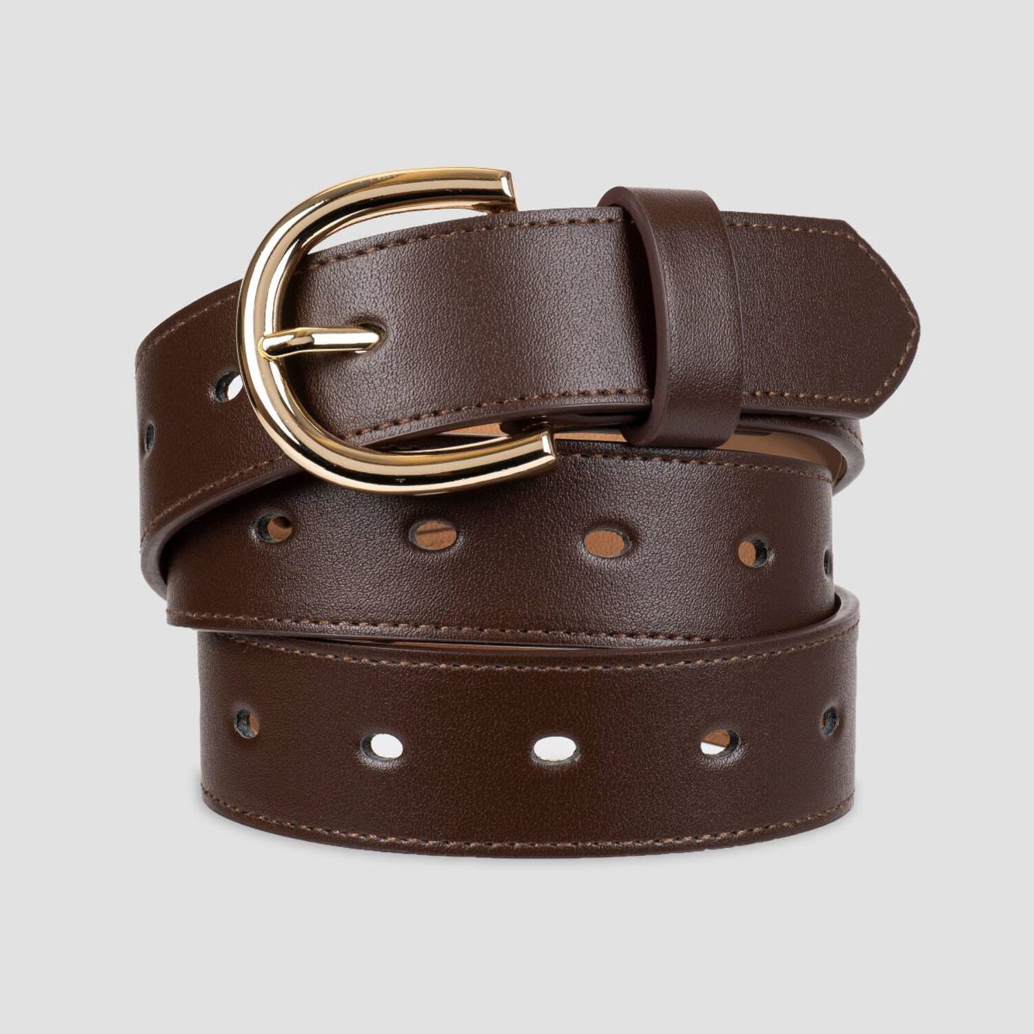 Giani Bernini Womens Signature-Buckle Panel Belt Black Large 36\