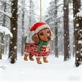 thumbnail image 2 of Wooowa Dachshund Christmas Ornament 3.1" Acrylic Glossy Shatterproof Lightweight Tree Decor 2025 Trending Festive Accent Cute Touch for Xmas Gatherings & Holiday Gifts, 2 of 8