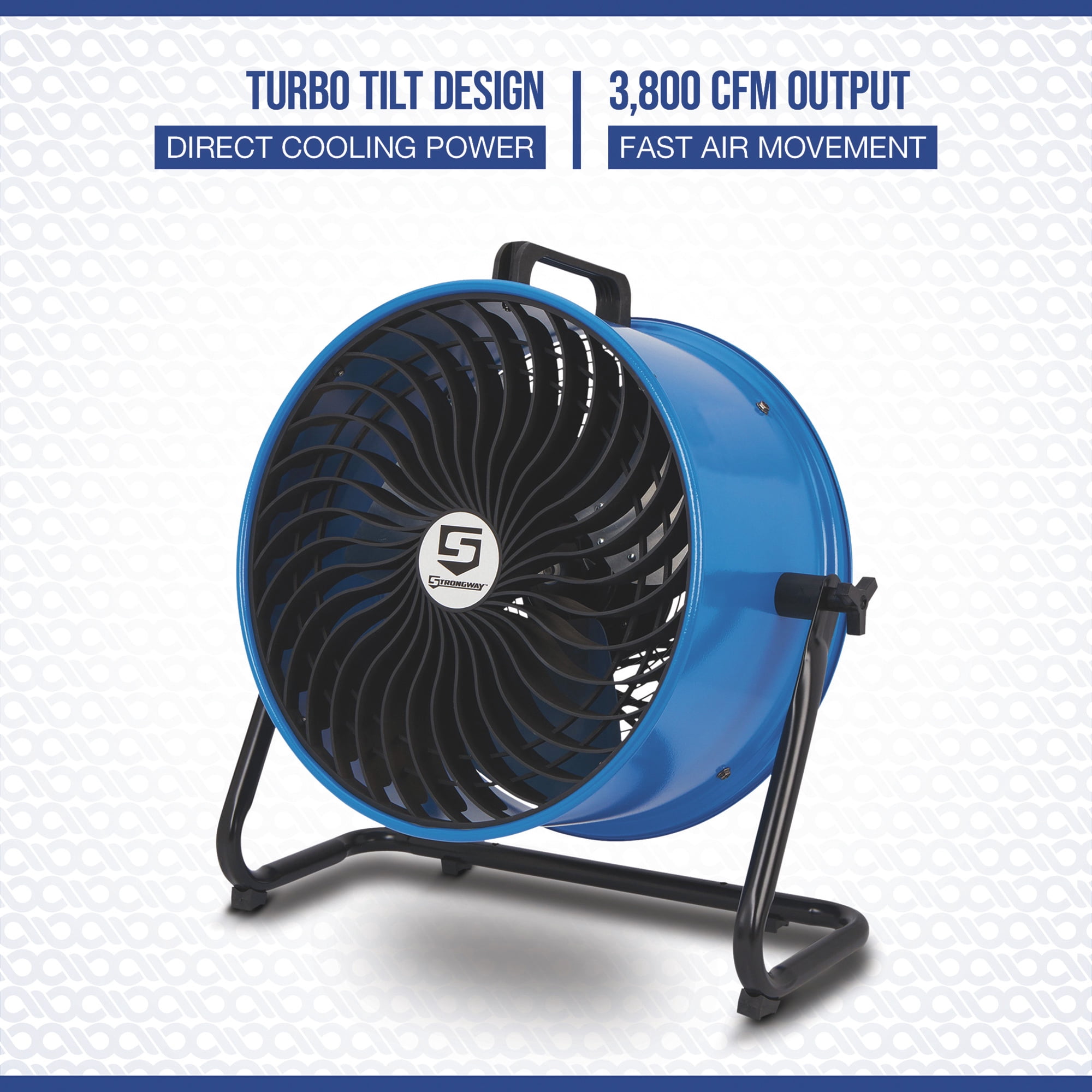 Strongway 18in. Turbo Tilt Floor Fan, 3800 CFM, 1/10 HP