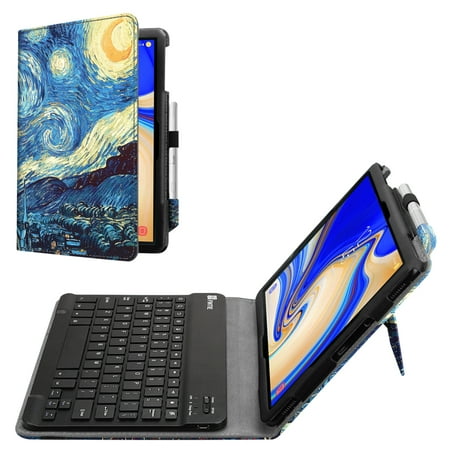Bluetooth Keyboard Case for Samsung Galaxy Tab S4 10.5 2018 Model SM-T830/T835/T837 Leather Stand Cover Starry