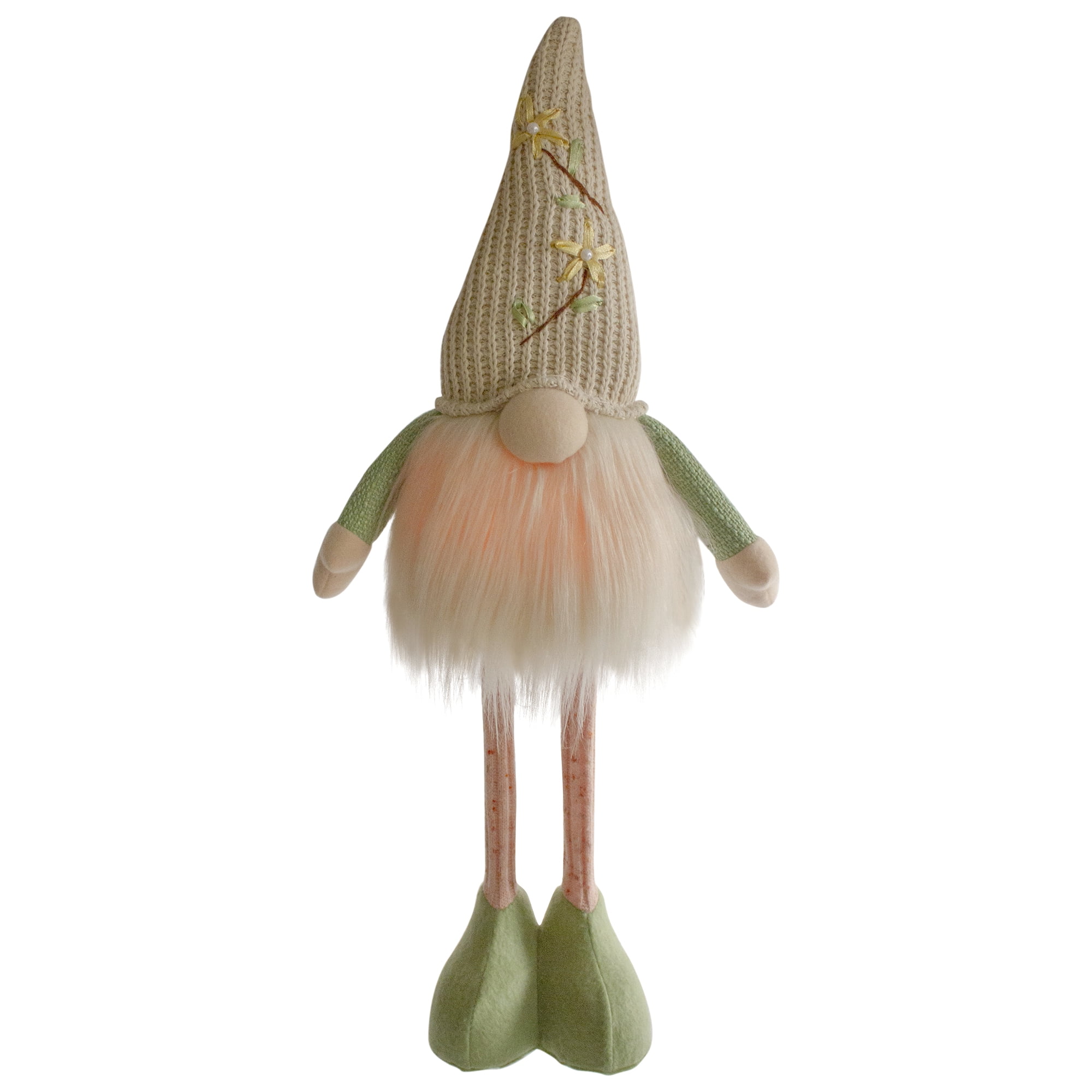 Northlight Lighted Spring Gnome Figure with Knitted Floral Hat - 22"