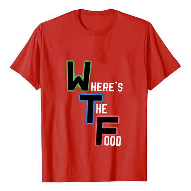 YDLCAFD T-Shirt Drôle WTF Signifiant Où Est la Nourriture