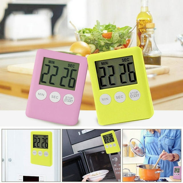 Cagogo 3Pcs Kitchen Timer, Large Digital LCD Magnetic Cooking Timer for Baking, Count Down Up Clock Alarm with Loud Beep, Mini Electronic Timer for Home Kitchen Chef Oven Baking Exercise