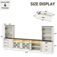 thumbnail image 3 of 157.5" Entertainment Center with Bookshelves for TVs up to 100", Farmhouse Wall Unit TV Stand with 6 Doors & 6 Drawer & LED Lights, Media Console Table for Living Room, Bedroom & Home Theater, 3 of 10