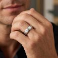 thumbnail image 2 of Pompeii Hammered Diamond 6mm Wedding Band 10K White Gold (G/H,SI2-I1), 2 of 6