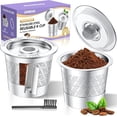 thumbnail image 1 of Reusable K-Cups for Keurig: Upgraded Dual-Mesh Reusable Coffee Pods for Richer Coffee NO Grit - Universal Stainless Steel Coffee Filter for Keurig 1.0 Coffee Maker, Eco-Friendly (2 Pack), 1 of 8
