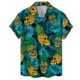 thumbnail image 4 of Tropical Skull Pineapple Men's Casual Button-Down Shirts Golden Skull Pineapple Hawaiian Shirts Short Sleeve Shirt for Men, 4 of 7