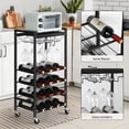 thumbnail image 4 of 16 Bottles Free Standing Wine Rack with 9 Glass Holders for Kitchen, Dining Room, Living Room, 4 of 5