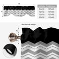 thumbnail image 6 of Black Grey Tie Up Valance Curtains for Windows, Kitchen Curtains Window Treatments, Geometric Chevron Print Wavy Striped White Short Window Shades Valances for Bedroom Bathroom Cafe 42"x18", 6 of 8