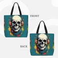 thumbnail image 2 of Balery Modern Hip-Hop Skull Bolsa de Mano para Mujeres con Cremallera, Bolsa de Gimnasio con Compartimentos, Bolsa para Laptop, Bolsa para Trabajo, 2 of 7