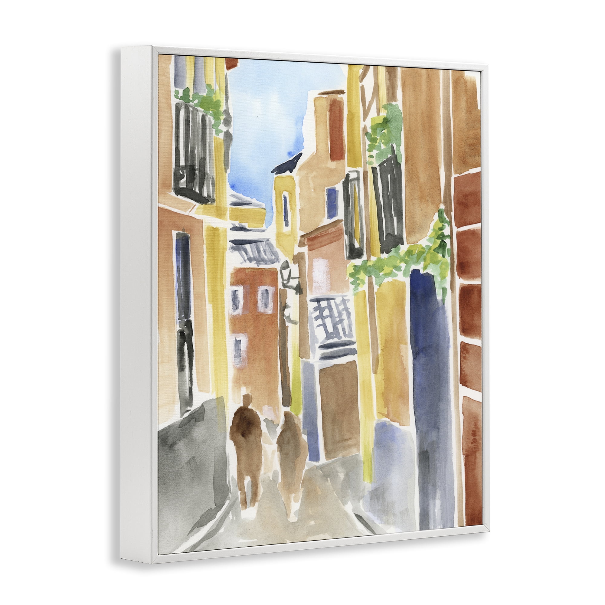 Stupell Industries Calles de Madrid Architecture White Framed Giclee Art, design by June Erica Vess