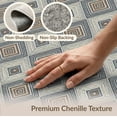 thumbnail image 6 of ODIKA 9'x12' Washable Area Rug Low Pile, Flatwoven, Farmhouse Slate Ivory Repeating Motif Symmetrical Juniper Neutral for Great Room, Indoor Concept, Large Living, 6 of 7