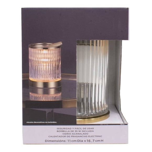 Calentador de Cera Home Trends de Vidrio con Luz Transparente