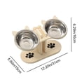 thumbnail image 3 of Rewenti Support de Bol pour Animaux en Bois Réglable Incliné Support de Bol pour Chats Bol Surélevé Mangeoire, 3 of 5