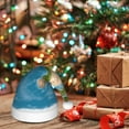 thumbnail image 6 of KLL Christmas Hats for Adults Plush Earth View World Map Print Santa Hat Xmas Fluffy Santa Claus Hat for Women Men, 6 of 6
