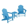 thumbnail image 2 of WestinTrends Highland 3-Piece Outdoor Patio HDPE Adirondack Chair With Cup Holder and Table Set, Pacific Blue, 2 of 9