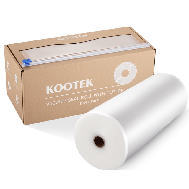 Rollo de bolsas selladoras al vacío Kootek de 11 x 150 pies para almacenamiento de alimentos
