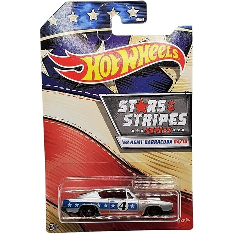 Hot Wheels American Stars and Stripes Bundle of 8 Red White Blue
