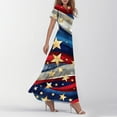 thumbnail image 5 of SAATLERI USA Flag Dress for Women Elegant Independence Day Print Dresses Summer V Neck Short Sleeve America Clothes Summer Dresses, 5 of 5