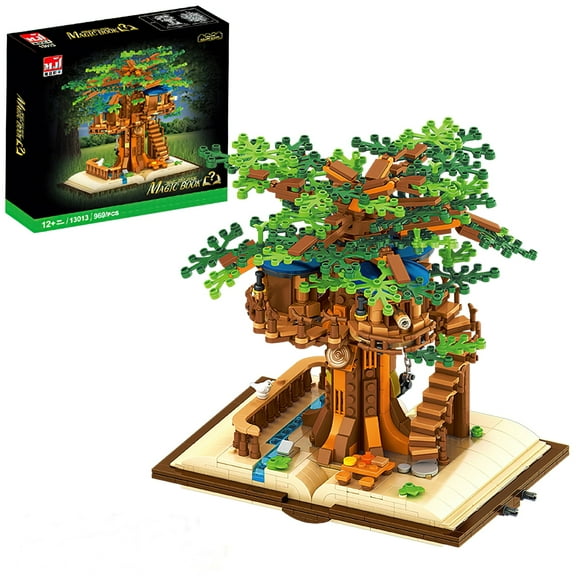 HI-REEKE Tree House Building Block Set Ideas Creator Forest House on Book Kit Plastic Toy 969Pcs