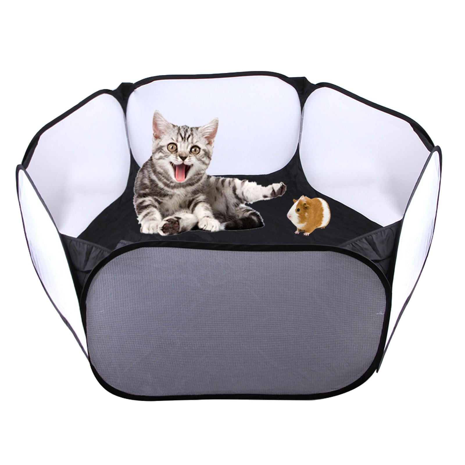 Folding Pet Rat Toys Cage Rabbit Hideout Breathable for Ferret Exercise , Black