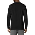 thumbnail image 3 of GrmtClth Mens Crew Neck Solid Long Sleeve Top, Plain Breathable Soft Loose Fit Weekend Athletic Undershirts Black 2XL, 3 of 4