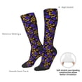 thumbnail image 5 of Picia Women Crew Soft Moisture-wicking Socks Golden Snake And Purple Rose Pattern Design Cotton Socks, One Size fit All, 5 of 9