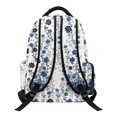 thumbnail image 2 of Chririnla Blue Floral Print Ventilated Padded Soft Shoulder Bookbags with Adjustable Strap Multi-Pocket School Bags, Waterproof 17 Inch Kids Backpack for Sports Elementary, 2 of 10