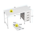 thumbnail image 3 of Casacomoda  40 Inch Computer Desk with Drawers , Study Table for Student, Writing Desk for Home Office, Small Table with Drawers, White, 3 of 7