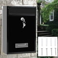 thumbnail image 1 of Buzón de correo montado en la pared Perfecl con cerradura y 2 llaves de hierro para puerta exterior Negro, 1 of 8