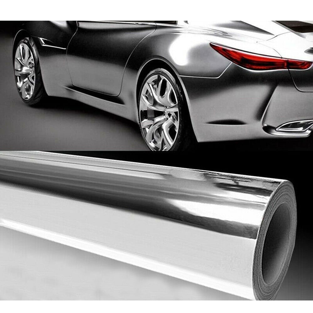 Silver Chrome Mirror Vinyl Wrap Film Car Sticker Decal Anti-UV Waterproof