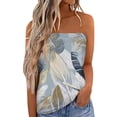 thumbnail image 1 of Athletic camisetas sin mangas para las mujeres Camiseta sin tirantes Bandeau para mujer, camiseta informal sin mangas para vacaciones de verano, camiseta holgada para vacaciones, (Rose Gold, XL), 1 of 5