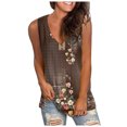 thumbnail image 3 of Women Tank Tennis Tops for Women Casual Loose V Neck T Shirt Summer Fashion Camisole Tennis Top Comfortable Everyday Wear Brown XL, 3 of 6