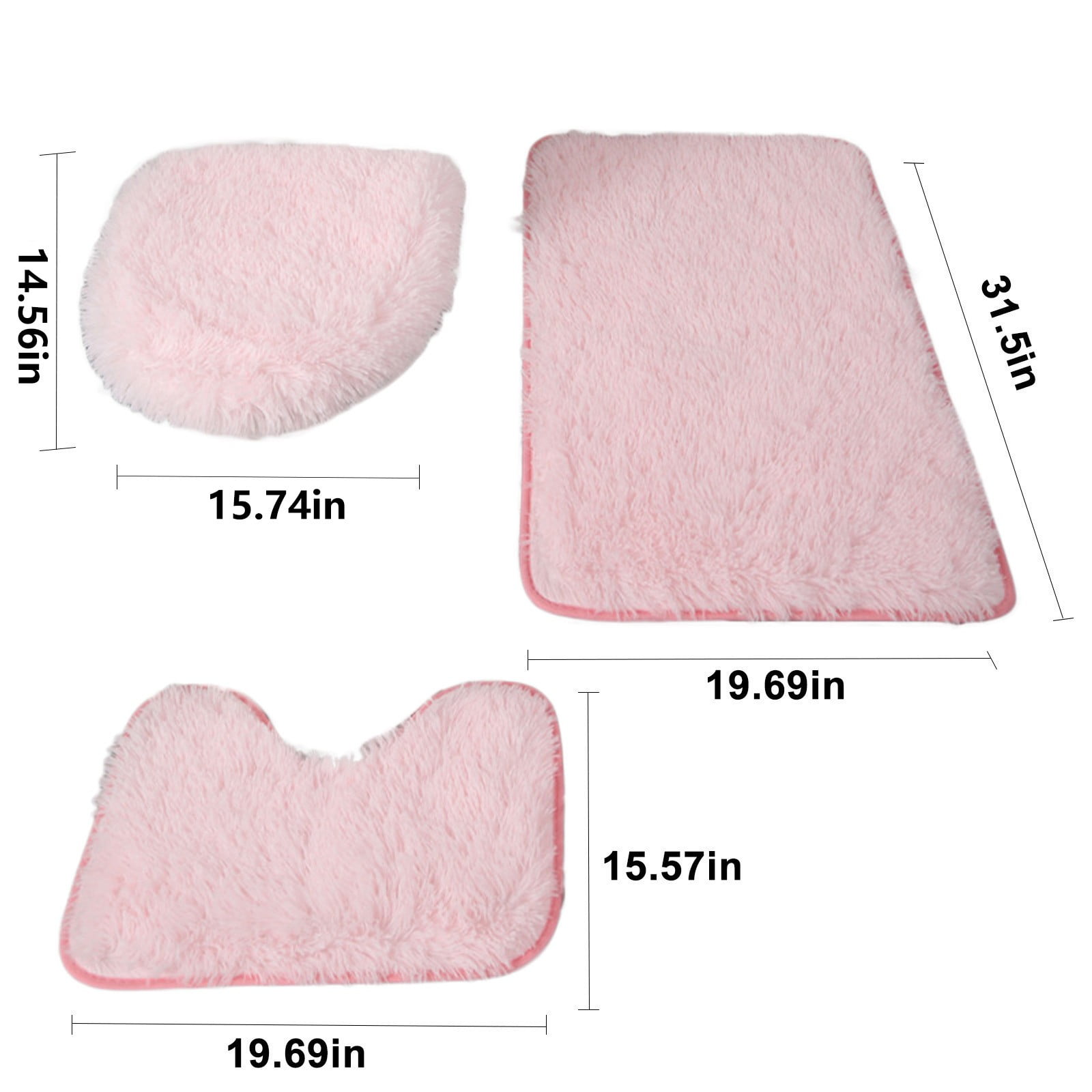 UttpKLBx Non Slip Chenille Toilet Mat Absorbent Washable Quick Dry Bathroom Rugs Bathroom Floor Mat Fluffy Bathroom Rugs, Home And Kitchen Products (Pink)