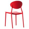 thumbnail image 4 of Modern Plastic Outdoor Dining Chair with Open Oval Back Design, Red, 4 of 7