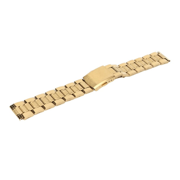 SHAR Stainless Steel Watch Band Quick Release Double Lock Buckle Replacement Metal Watch Band Strap for Men Women Gold 20mm 0.79in Walmart