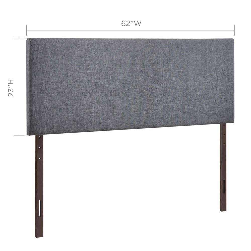 Modway Region Queen Upholstered Linen Fabric Headboard in Smoke Gray