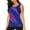 Neon Gradient Blue, variant on Lush Foliage Green Plant print women's scoop neck, loose-fit workout tank tops for the gym.