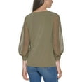 thumbnail image 2 of Calvin Klein Womens Wideneck Sheer Blouse, 2 of 2