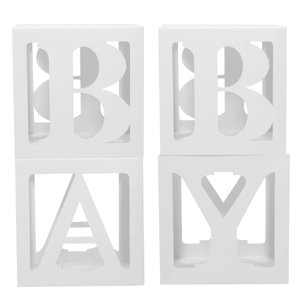 KAKOWELY 4 cajas vacías para globos de fiesta, decoraciones para fiestas de cumpleaños, cajas para globos, bloques de fondo, decoraciones