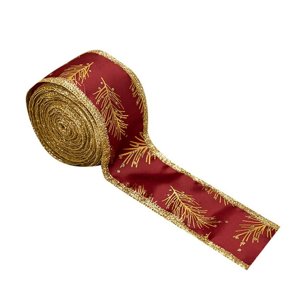 Christmas Wired Ribbon 15ft - Red Burlap with Snowflake Design for Gift Wrapping Bow, Tree Topper, Wreath, Swag, Holiday DIY Crafts and Decoration